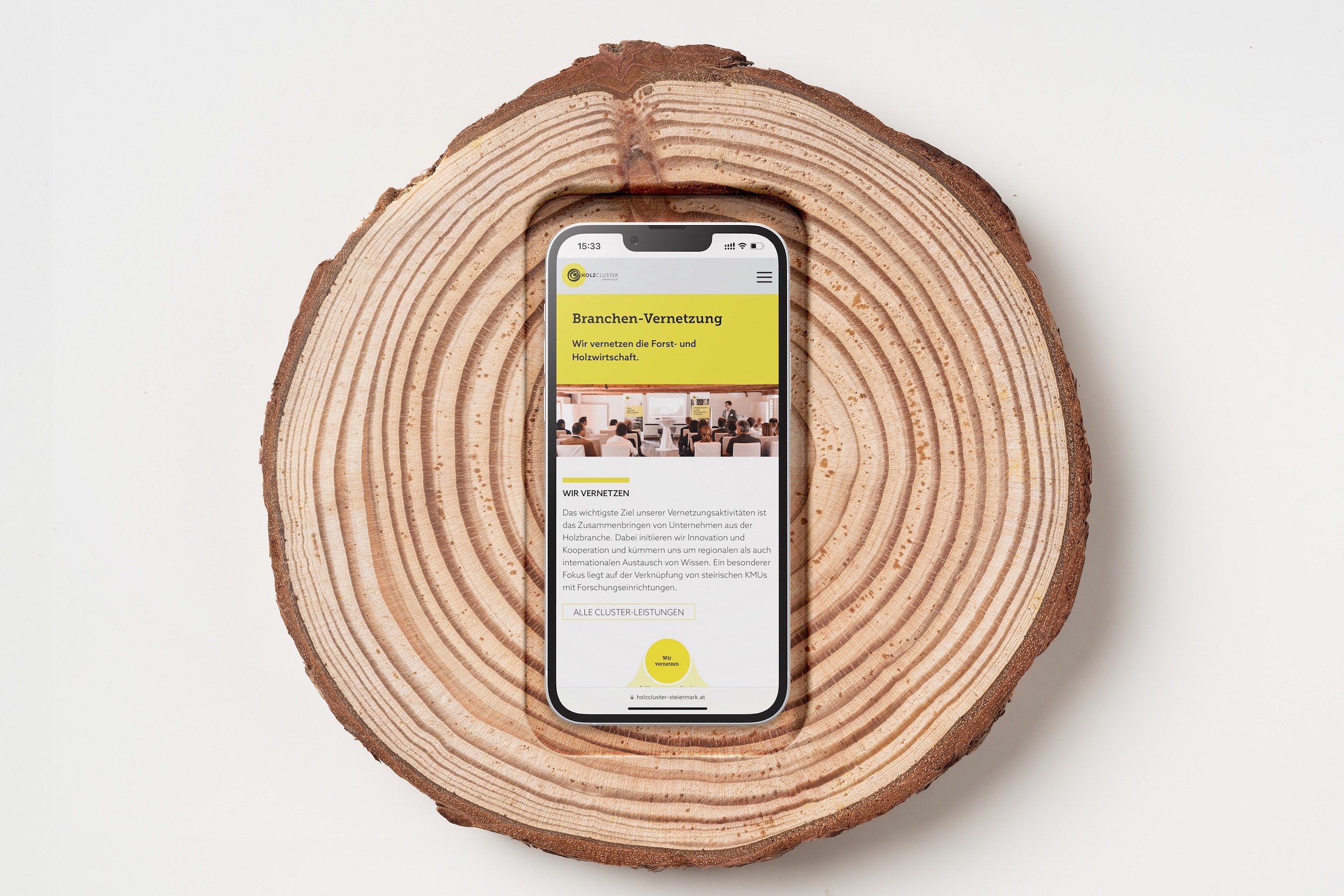 Holzcluster Smartphone Screen Design